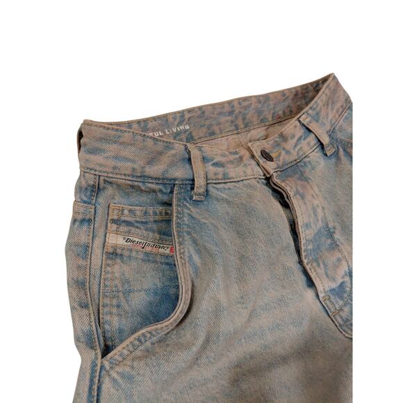 Diesel Jeans D Sire 1996 OKIAI Relaxed Cargo Women's Siz 24 Medium Wash Wide Leg - Picture 3 of 12